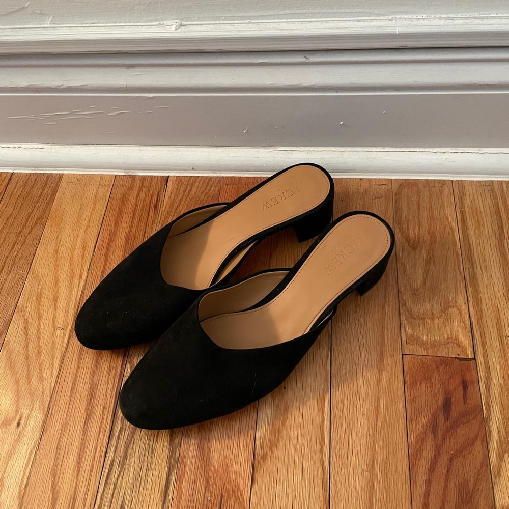 JCrew Suede Block Heel Mule